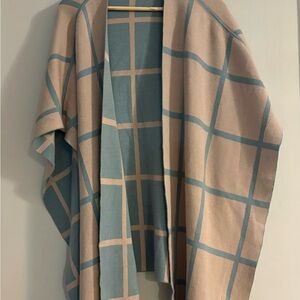 MarlaWynne Blue and Tan Reversible Shawl